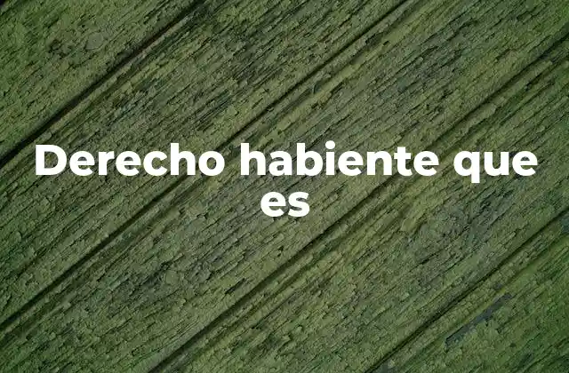 Derecho Habiente que es
