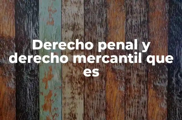 Derecho Penal y Derecho Mercantil que es