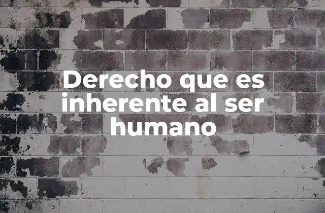 Derecho que es Inherente Al Ser Humano