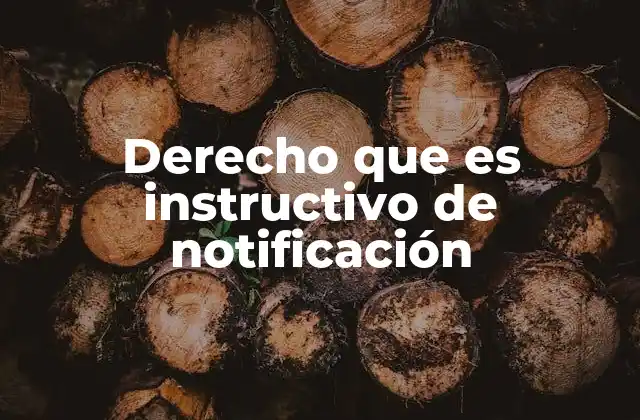 Derecho que es Instructivo de Notificación