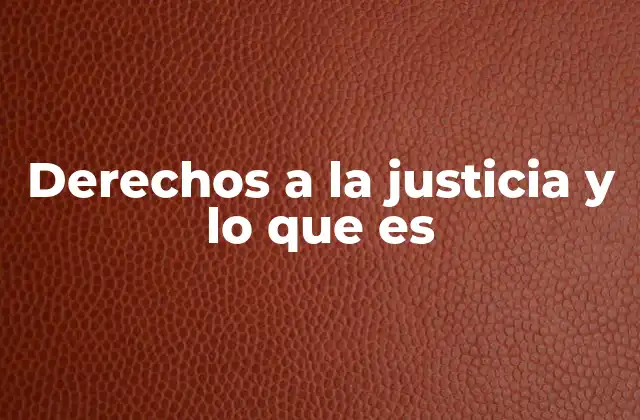 Derechos a la Justicia y Lo que es