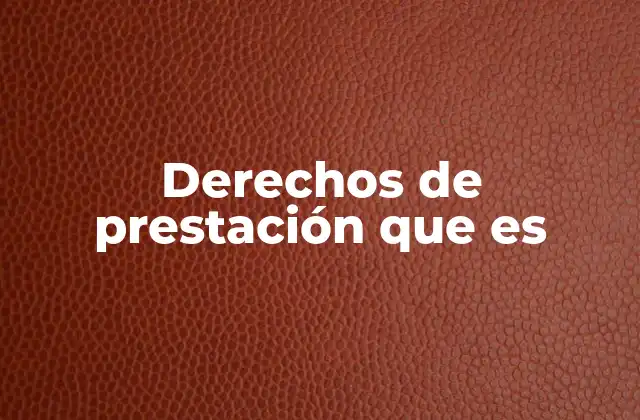 Derechos de Prestación que es