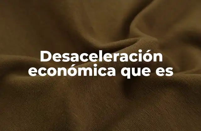 Desaceleración Económica que es