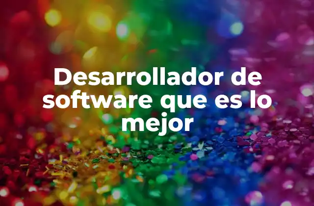 Desarrollador de Software que es Lo Mejor