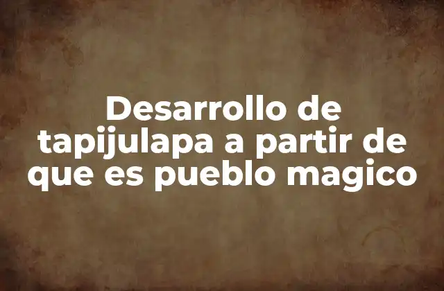 Desarrollo de Tapijulapa a Partir de que es Pueblo Magico