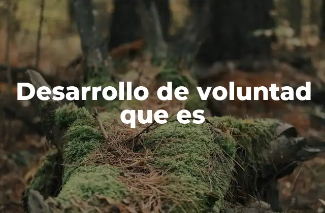 Desarrollo de Voluntad que es