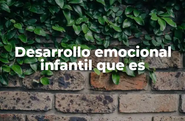 Desarrollo Emocional Infantil que es