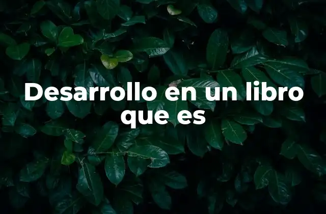 Desarrollo en un Libro que es