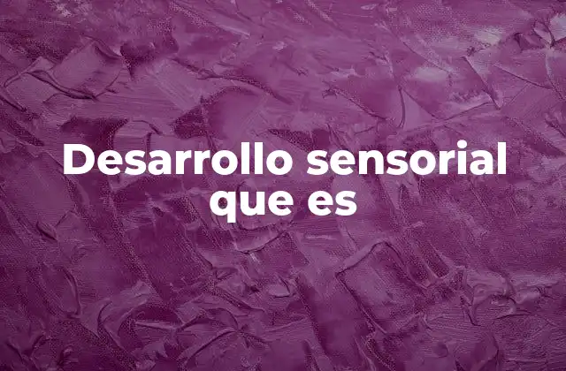 Desarrollo Sensorial que es