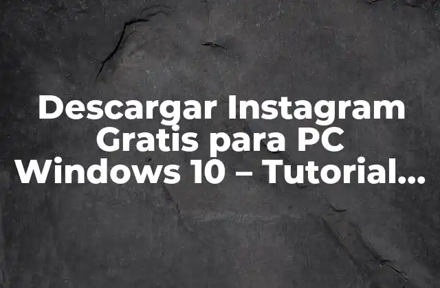¿Por qué Descargar Instagram para PC Windows 10?