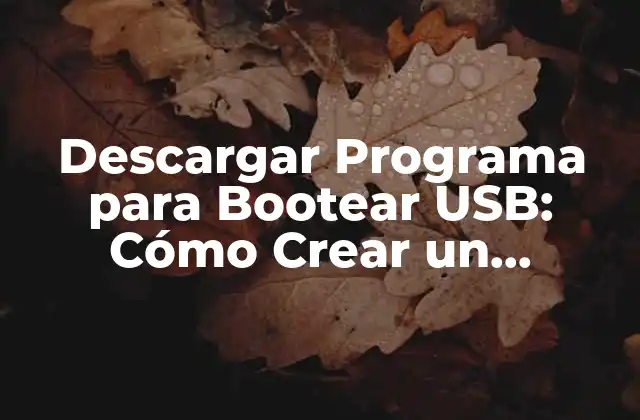 Descargar Programa para Bootear Usb: Cómo Crear un Dispositivo de Arranque Portátil