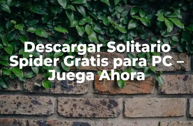 Descargar Solitario Spider Gratis para Pc – Juega Ahora