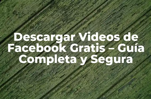 Descargar Videos de Facebook Gratis – Guía Completa y Segura