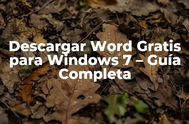 Descargar Word Gratis para Windows 7 – Guía Completa