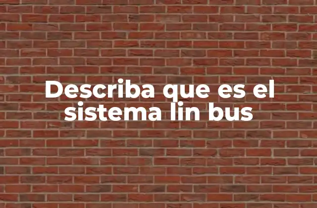 Describa que es el Sistema Lin Bus
