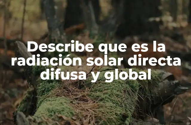 Describe que es la Radiación Solar Directa Difusa y Global