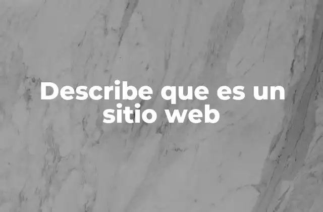 Describe que es un Sitio Web