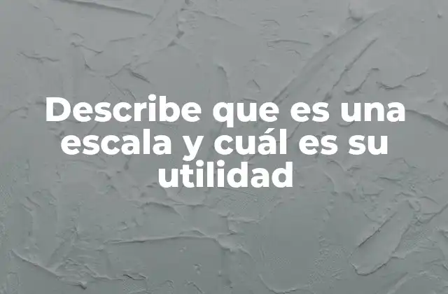 Describe que es una Escala y Cuál es Su Utilidad