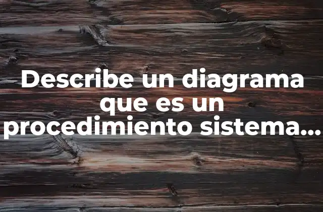 Describe un Diagrama que es un Procedimiento Sistema o Algoritmo