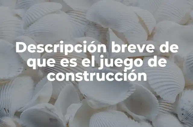 Descripción Breve de que es el Juego de Construcción 2 El juego de construcción como herramienta para el desarrollo infantil