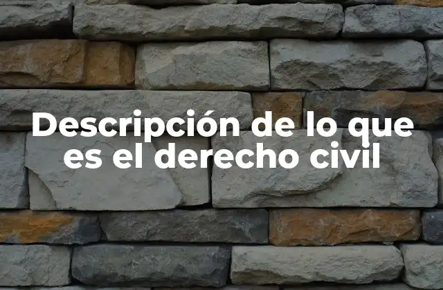 Descripción de Lo que es el Derecho Civil