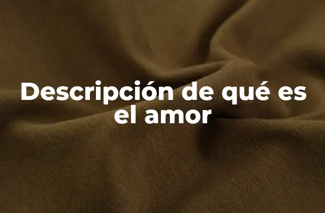 Descripción de Qué es el Amor