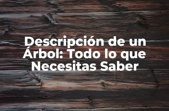 Descripción de un Árbol: Todo Lo que Necesitas Saber