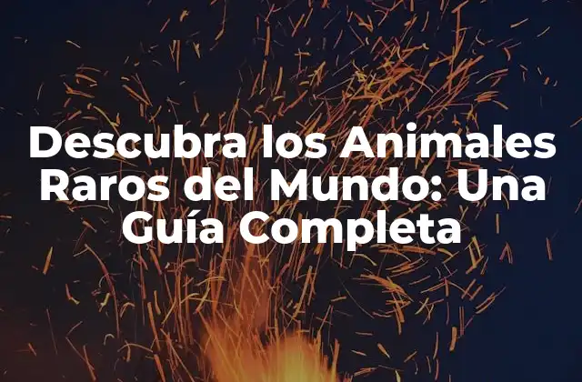 Descubra los Animales Raros Del Mundo: una Guía Completa