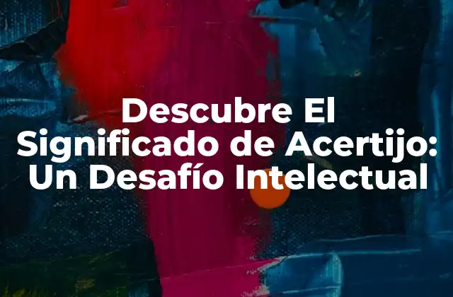 ¿Qué es un Acertijo?