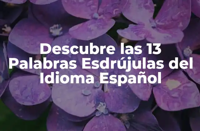 Descubre las 13 Palabras Esdrújulas Del Idioma Español