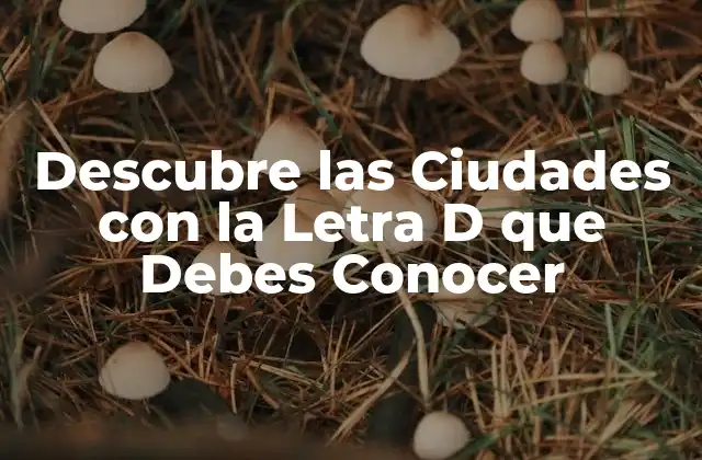 Descubre las Ciudades con la Letra D que Debes Conocer