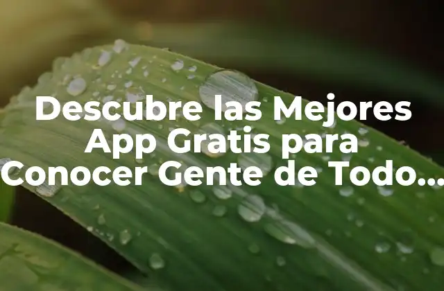 Descubre las Mejores App Gratis para Conocer Gente de Todo el Mundo