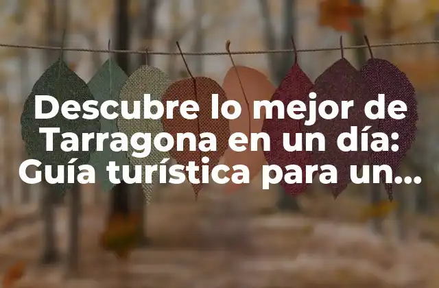 Descubre Lo Mejor de Tarragona en un Día: Guía Turística para un Viaje Rápido