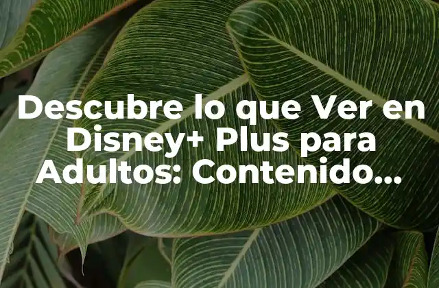 Descubre Lo que Ver en Disney+ Plus para Adultos: Contenido Exclusivo y Recomendaciones