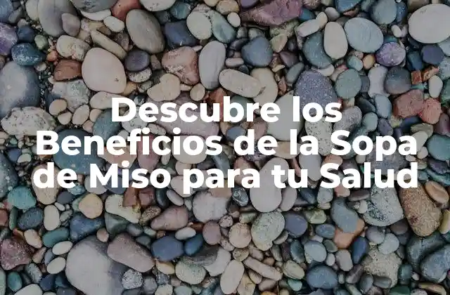Descubre los Beneficios de la Sopa de Miso para Tu Salud