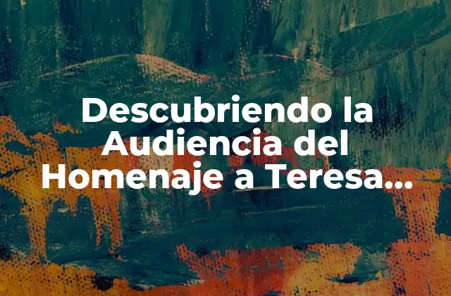 Descubriendo la Audiencia Del Homenaje a Teresa Campos
