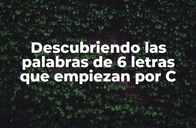 Descubriendo las Palabras de 6 Letras que Empiezan por C 2 Características comunes de las palabras de 6 letras que empiezan por C