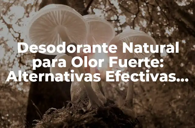 Desodorante Natural para Olor Fuerte: Alternativas Efectivas y Seguras
