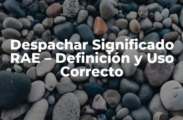Despachar Significado Rae – Definición y Uso Correcto