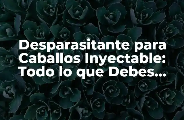 Desparasitante para Caballos Inyectable: Todo Lo que Debes Saber