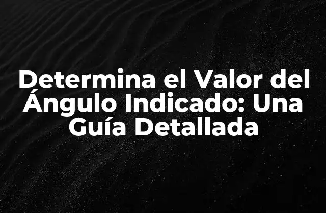 Determina el Valor Del Ángulo Indicado: una Guía Detallada