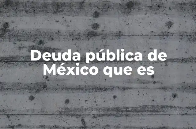 Deuda Pública de México que es