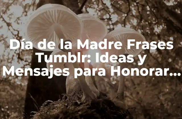 Día de la Madre Frases Tumblr: Ideas y Mensajes para Honorar a las Madres