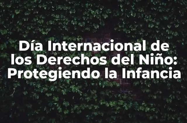 Día Internacional de los Derechos Del Niño: Protegiendo la Infancia