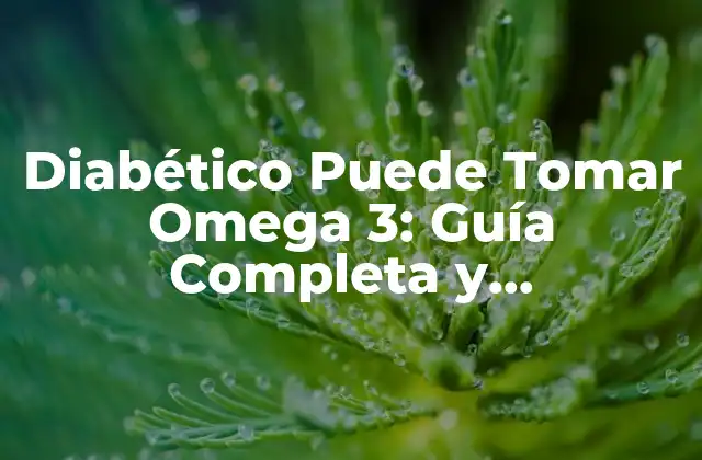Diabético Puede Tomar Omega 3: Guía Completa y Actualizada