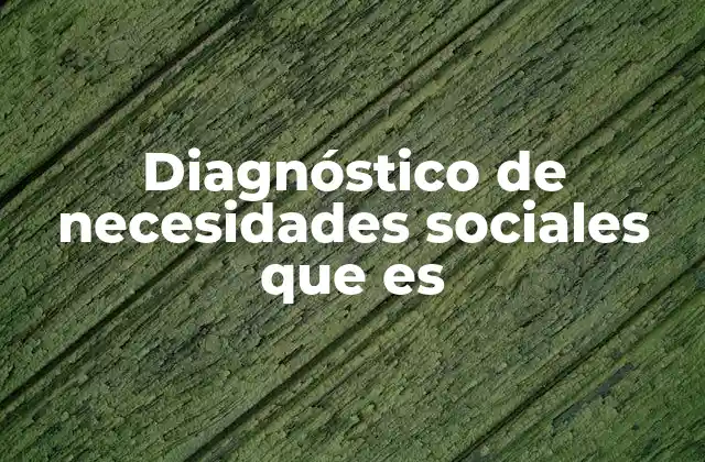 Diagnóstico de Necesidades Sociales que es