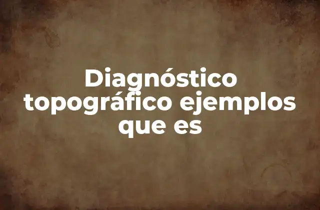 Diagnóstico Topográfico Ejemplos que es