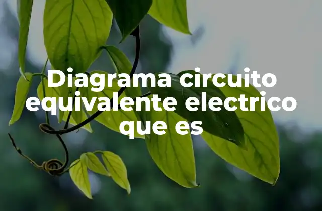 Diagrama Circuito Equivalente Electrico que es
