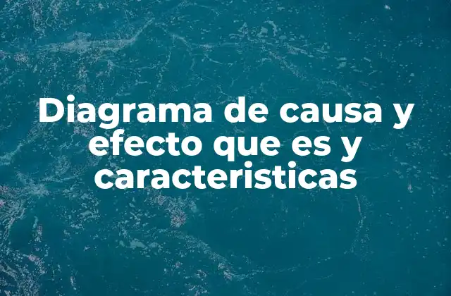 Diagrama de Causa y Efecto que es y Caracteristicas