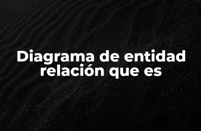 Diagrama de Entidad Relación que es